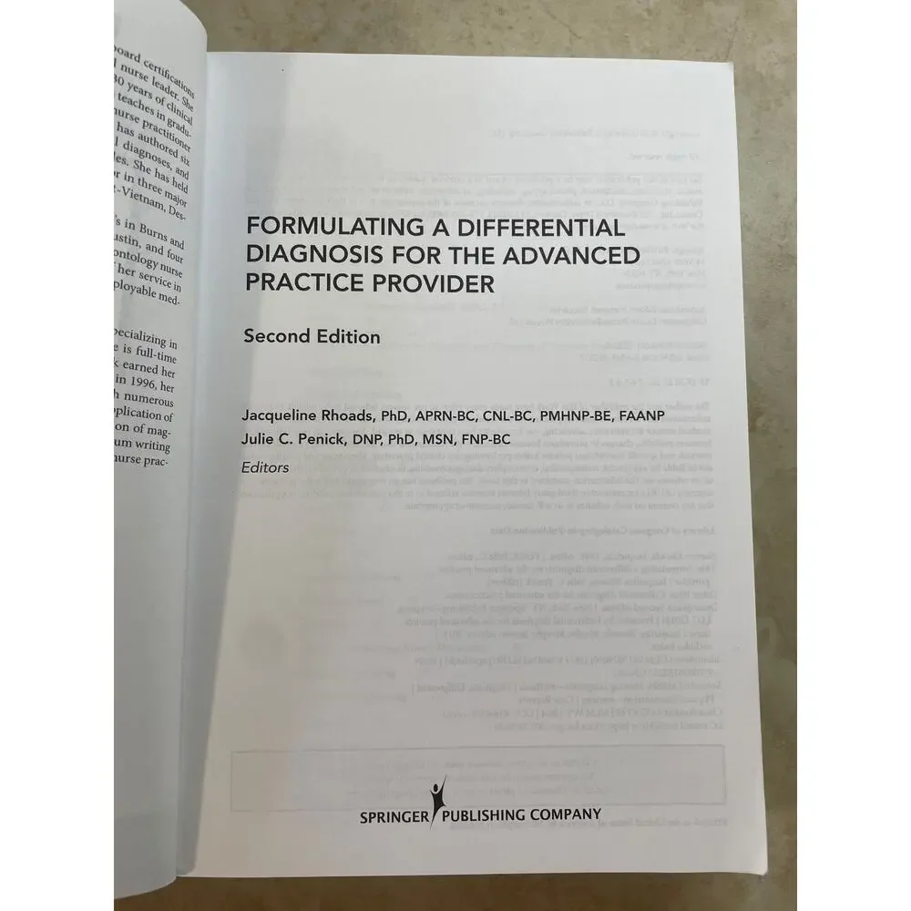 Formulating a Differential Diagnosis Advanced Practice Provider 2nd Ed Book 2018